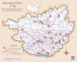 Guangxi giclee fine art map