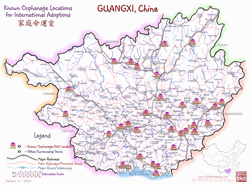 Guangxi orphanage location map