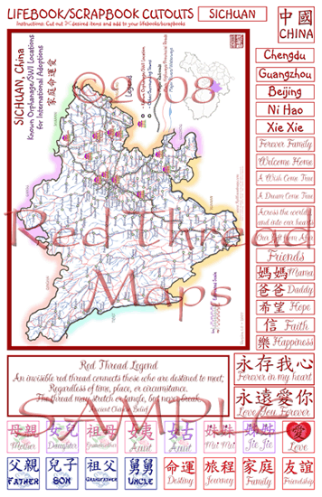 Sichuan orphanage scrapbooking map