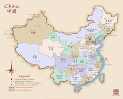 All China giclee fine art map