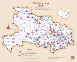 Hubei giclee fine art map