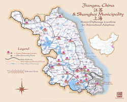 Jiangsu and Shanghai giclee fine art map